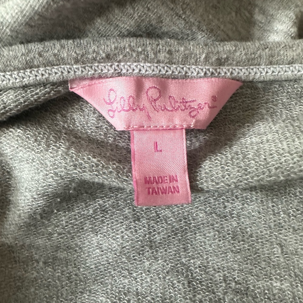 Lilly Pulitzer Light Gray Palm Paradise Sweatshirt - Picture 6 of 10